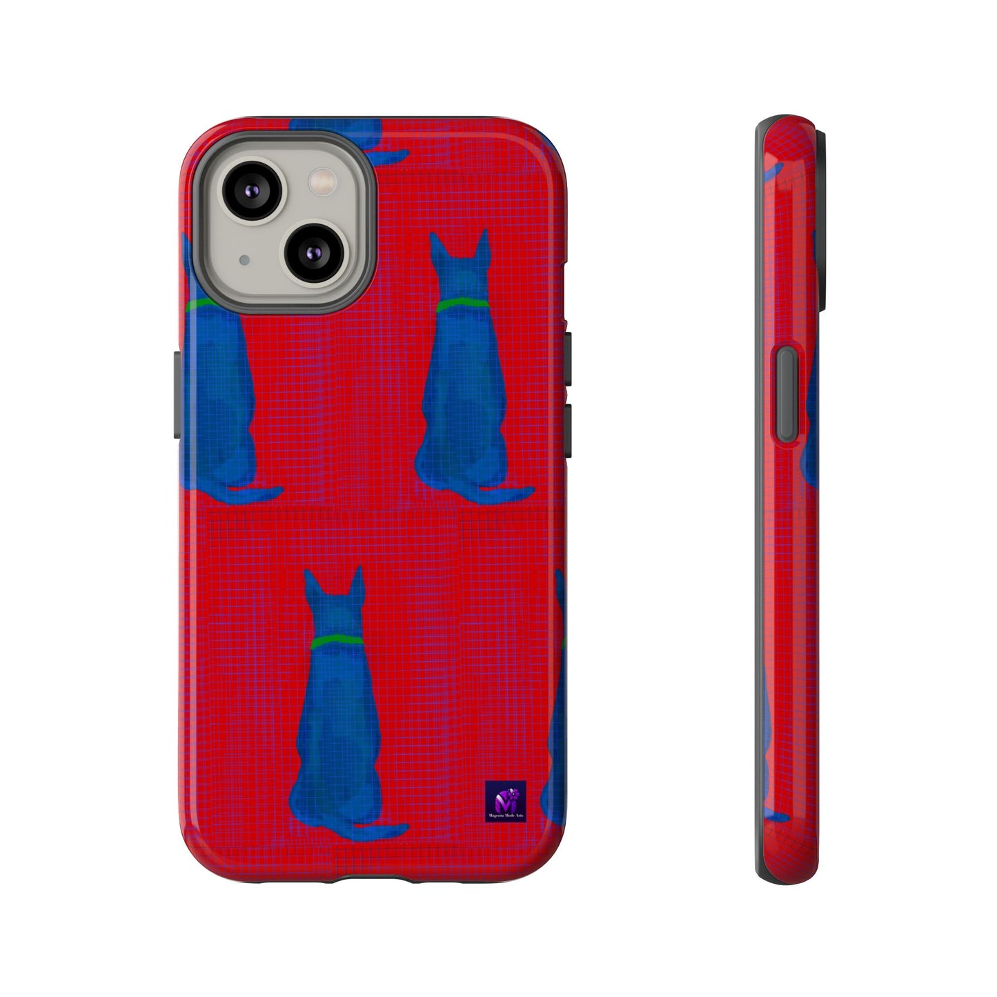 Phone Case -35 Phone Models- Dog loves grids