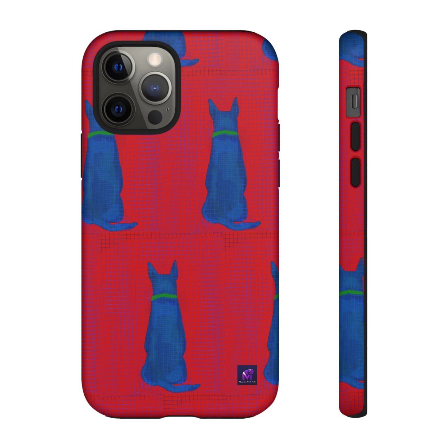 Phone Case -35 Phone Models- Dog loves grids