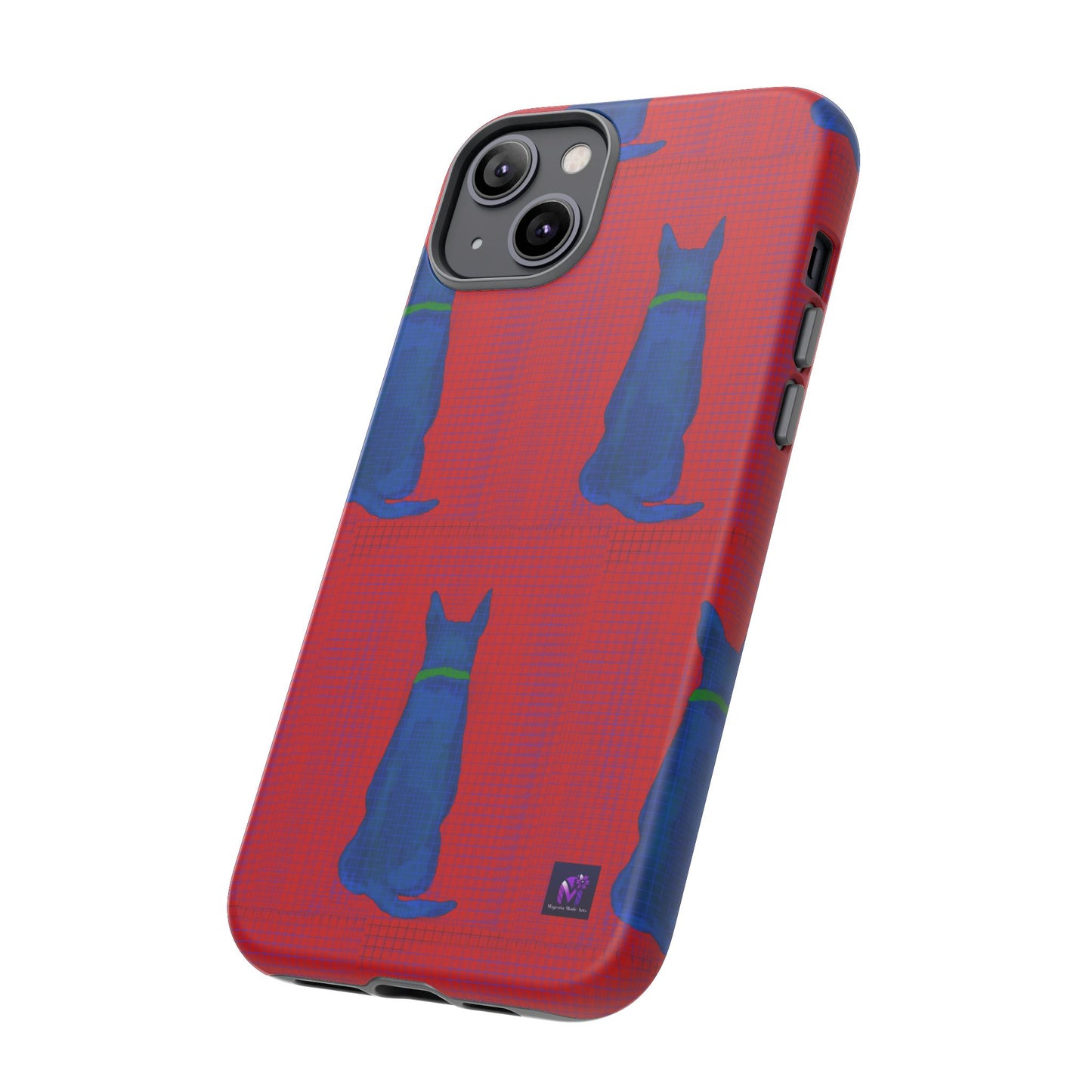 Phone Case -35 Phone Models- Dog loves grids