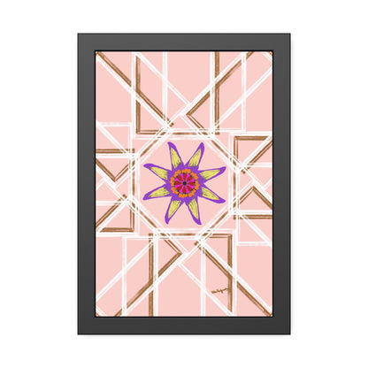 Peach and flower -Framed Art