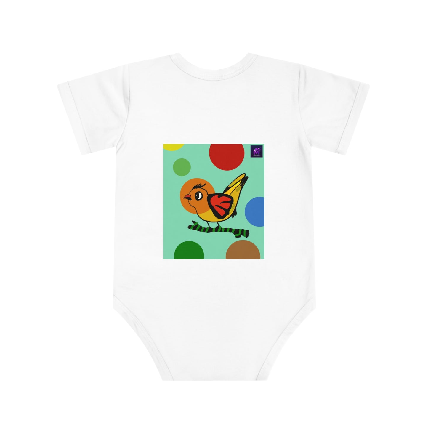 Baby Short Sleeve Bodysuit -Dotted and Feathered edition