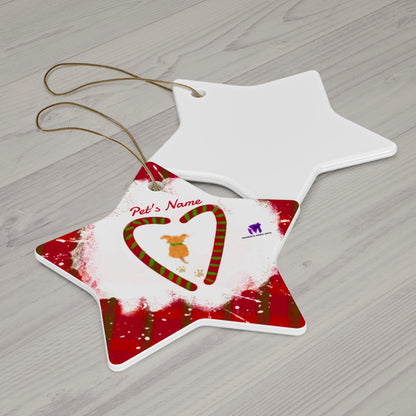 Customised Christmas Ornaments Puppy in snow (Star,Circle,Heart,Snowflake)