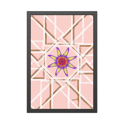 Peach and flower -Framed Art