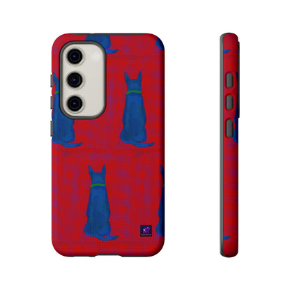 Phone Case -35 Phone Models- Dog loves grids