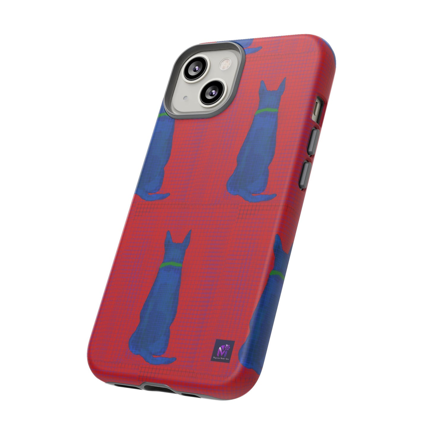 Phone Case -35 Phone Models- Dog loves grids