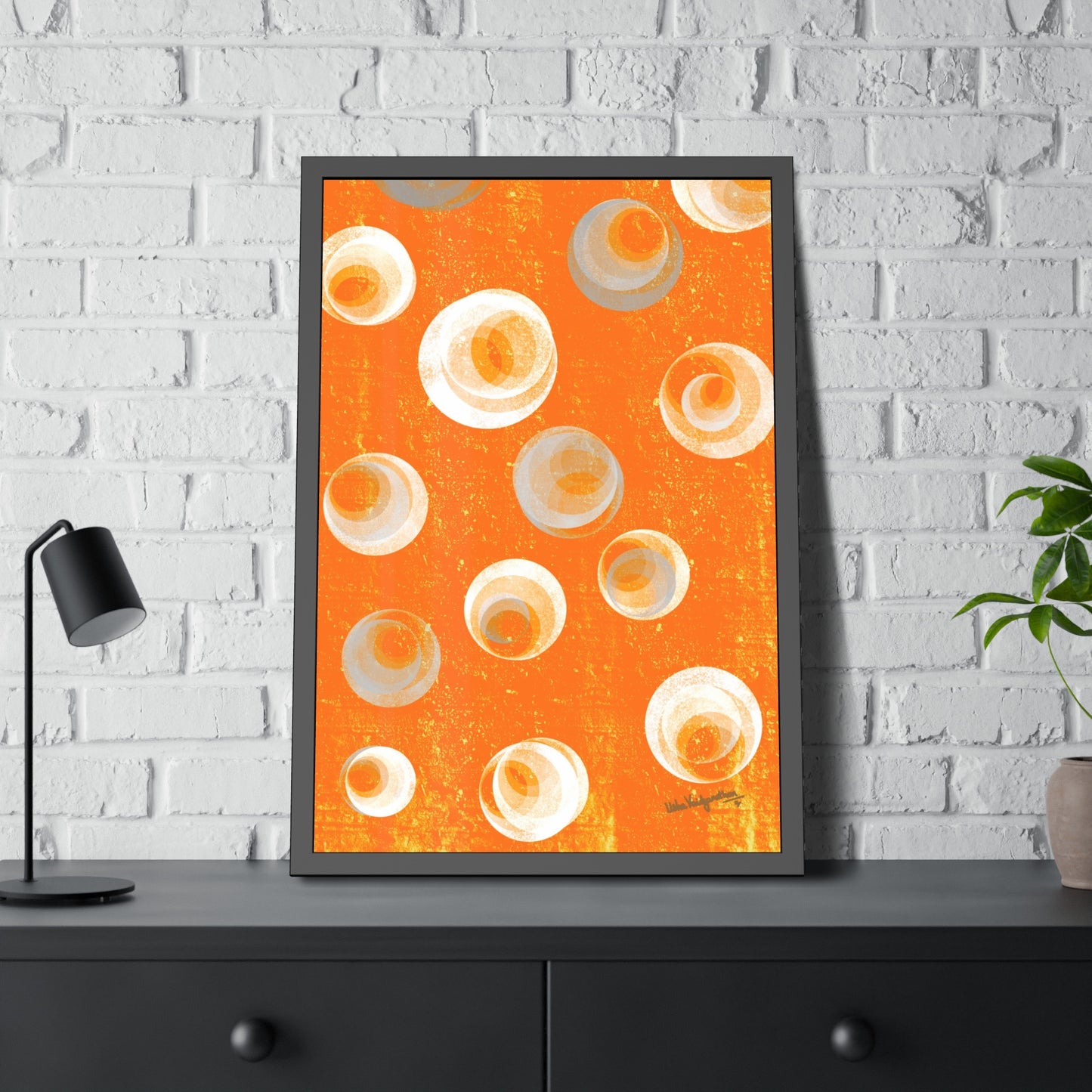 Orange Bubbles - Framed Art