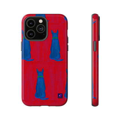 Phone Case -35 Phone Models- Dog loves grids