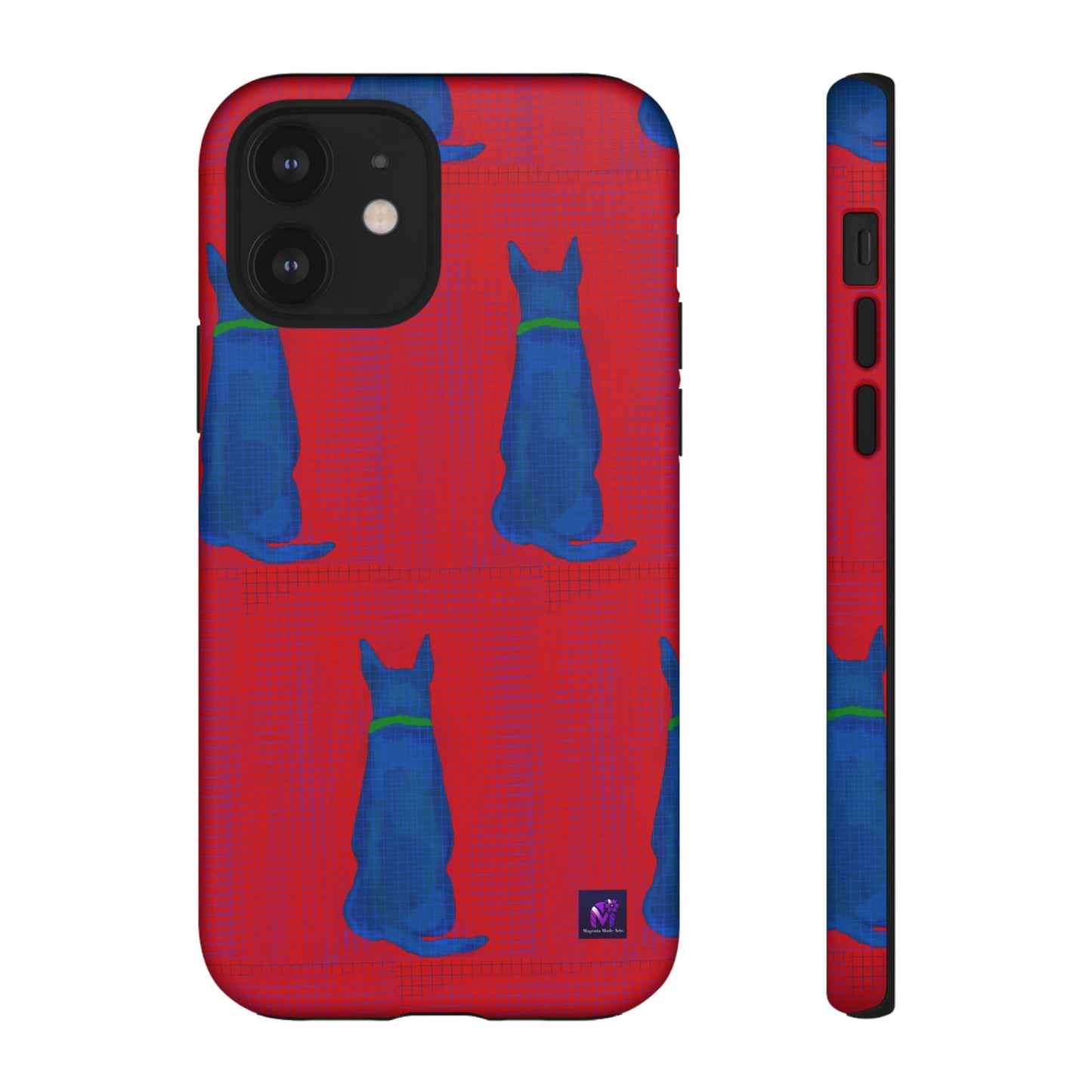 Phone Case -35 Phone Models- Dog loves grids