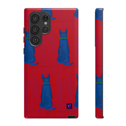 Phone Case -35 Phone Models- Dog loves grids