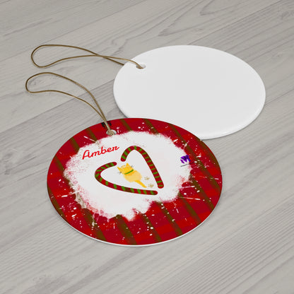 Customised Kitty Ceramic Ornament (Star,Circle,Heart,Snowflake)