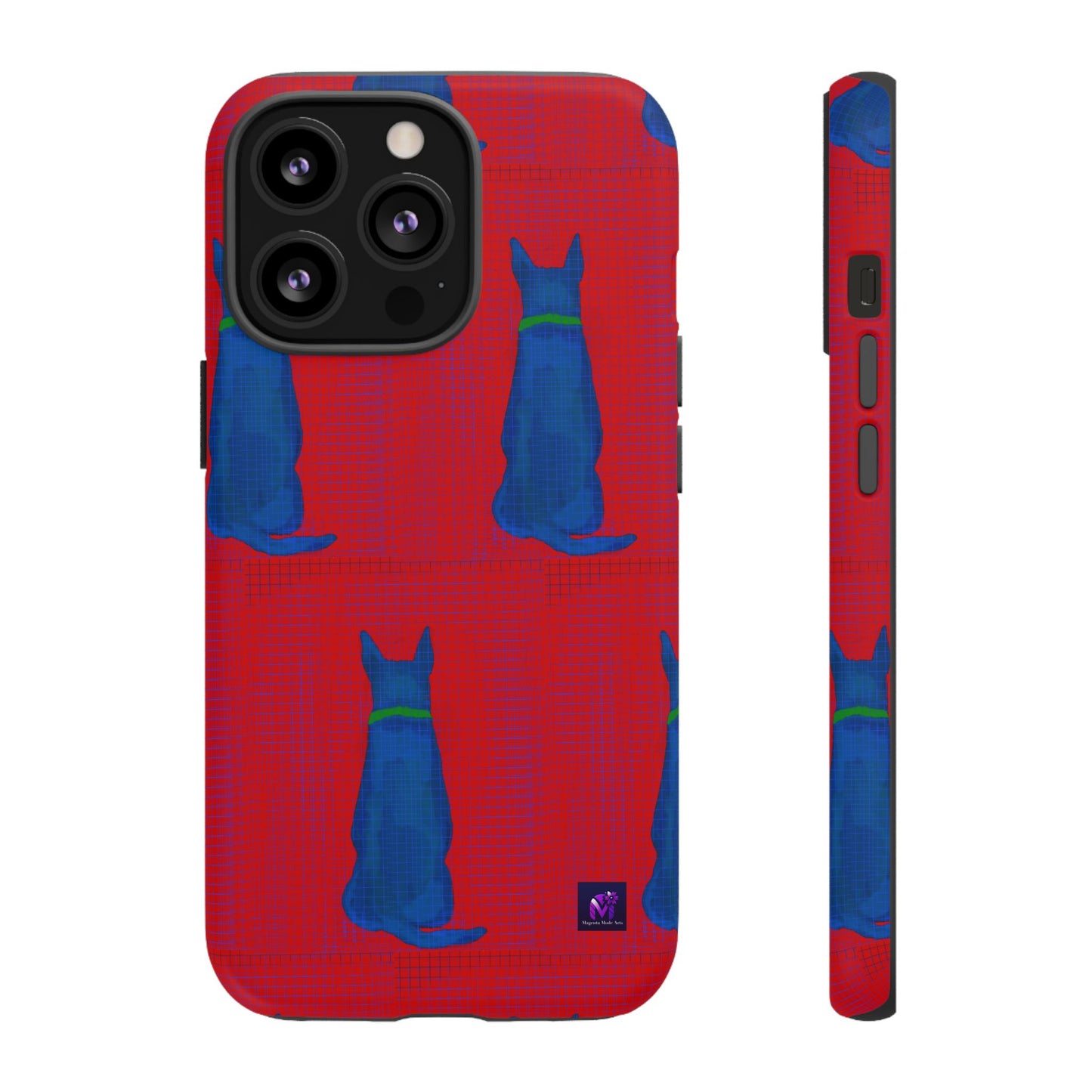 Phone Case -35 Phone Models- Dog loves grids