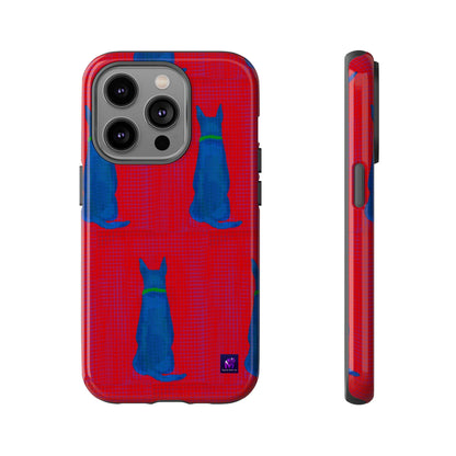 Phone Case -35 Phone Models- Dog loves grids