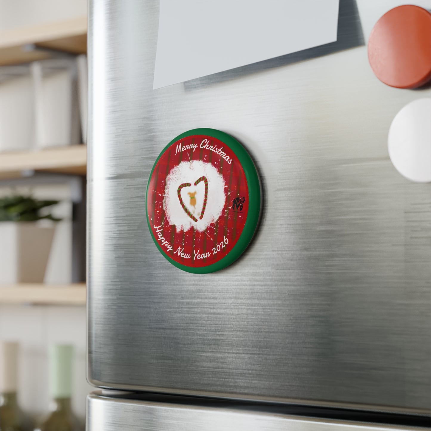 Cute Pup Christmas and New Year Magnet (Set of 10 pcs)