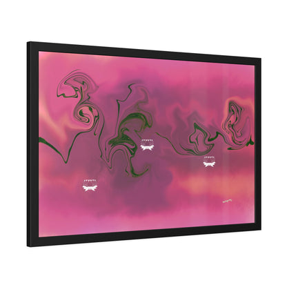 Pink Pond Lotus-Framed Art