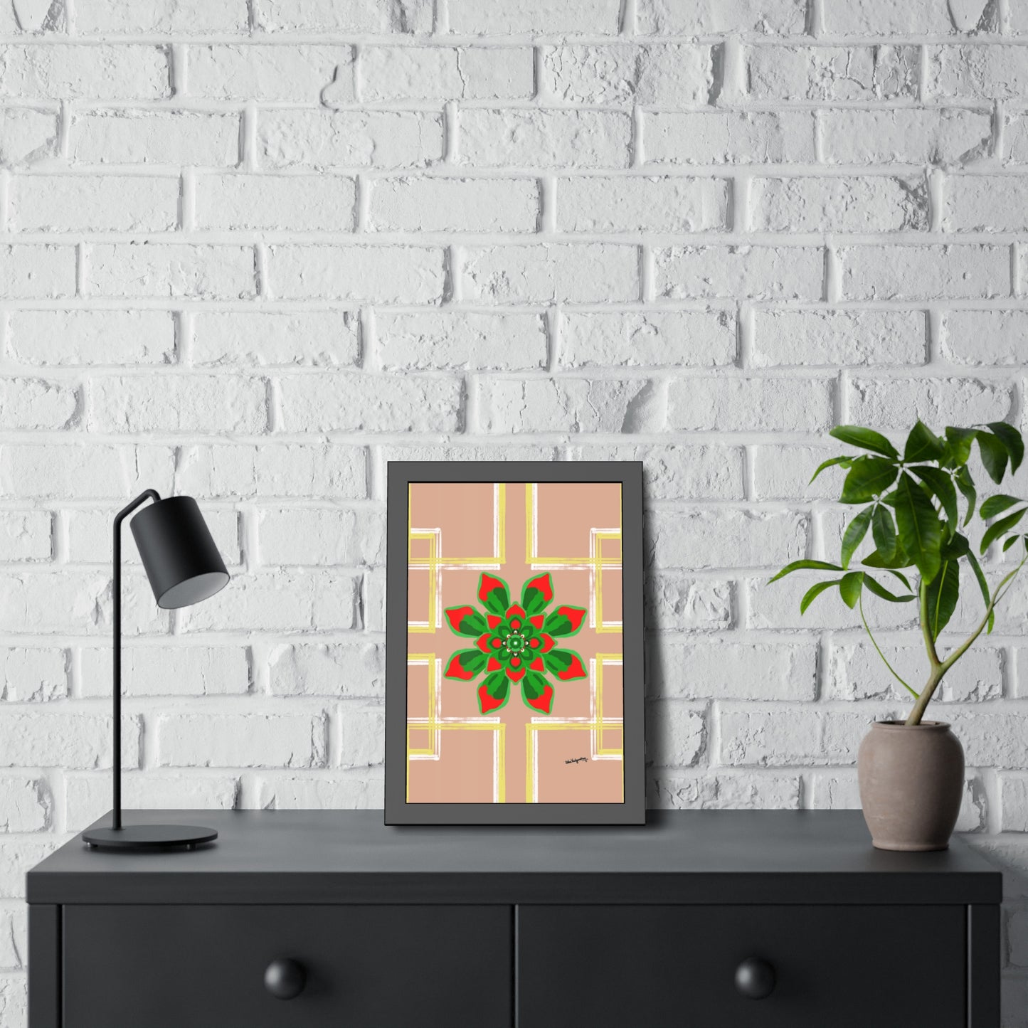 Succulent Radiance - Framed Art