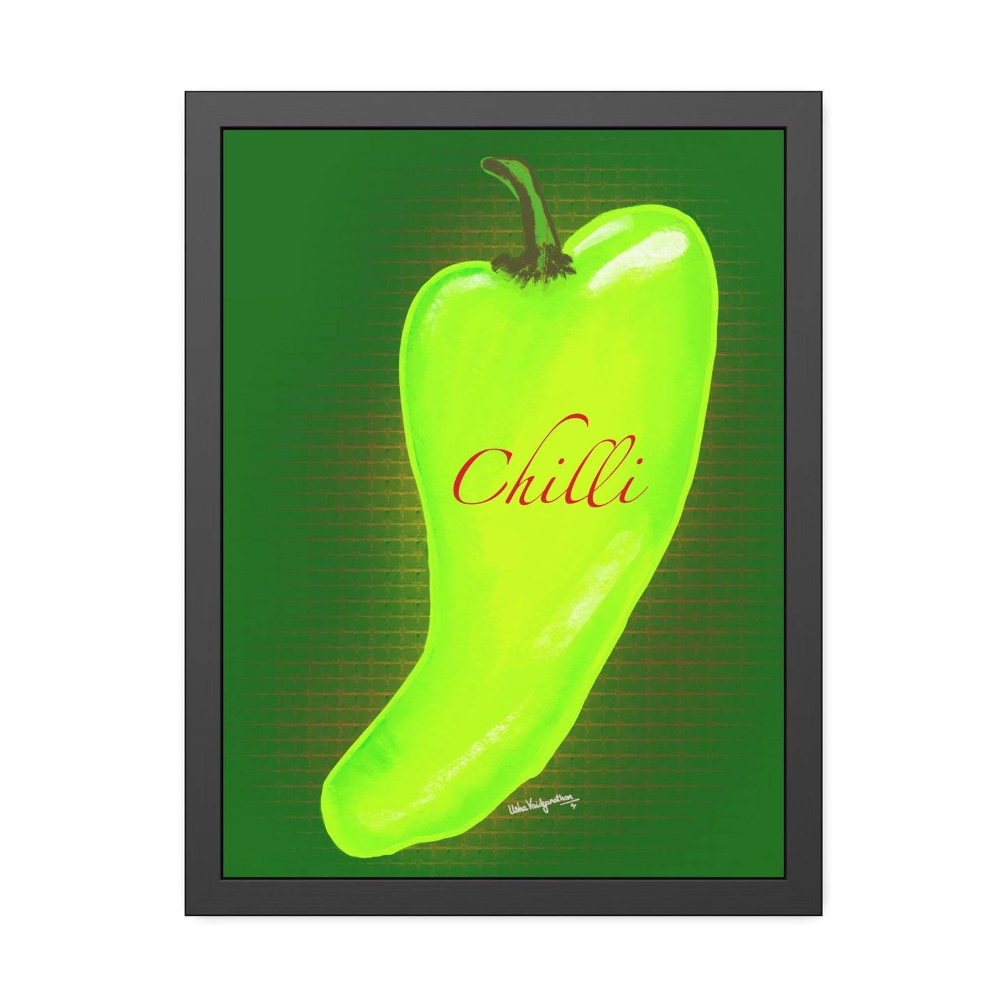 Fluorescent Chilli - Framed Art