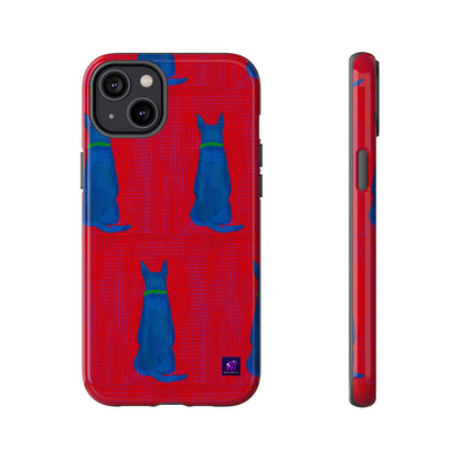 Phone Case -35 Phone Models- Dog loves grids