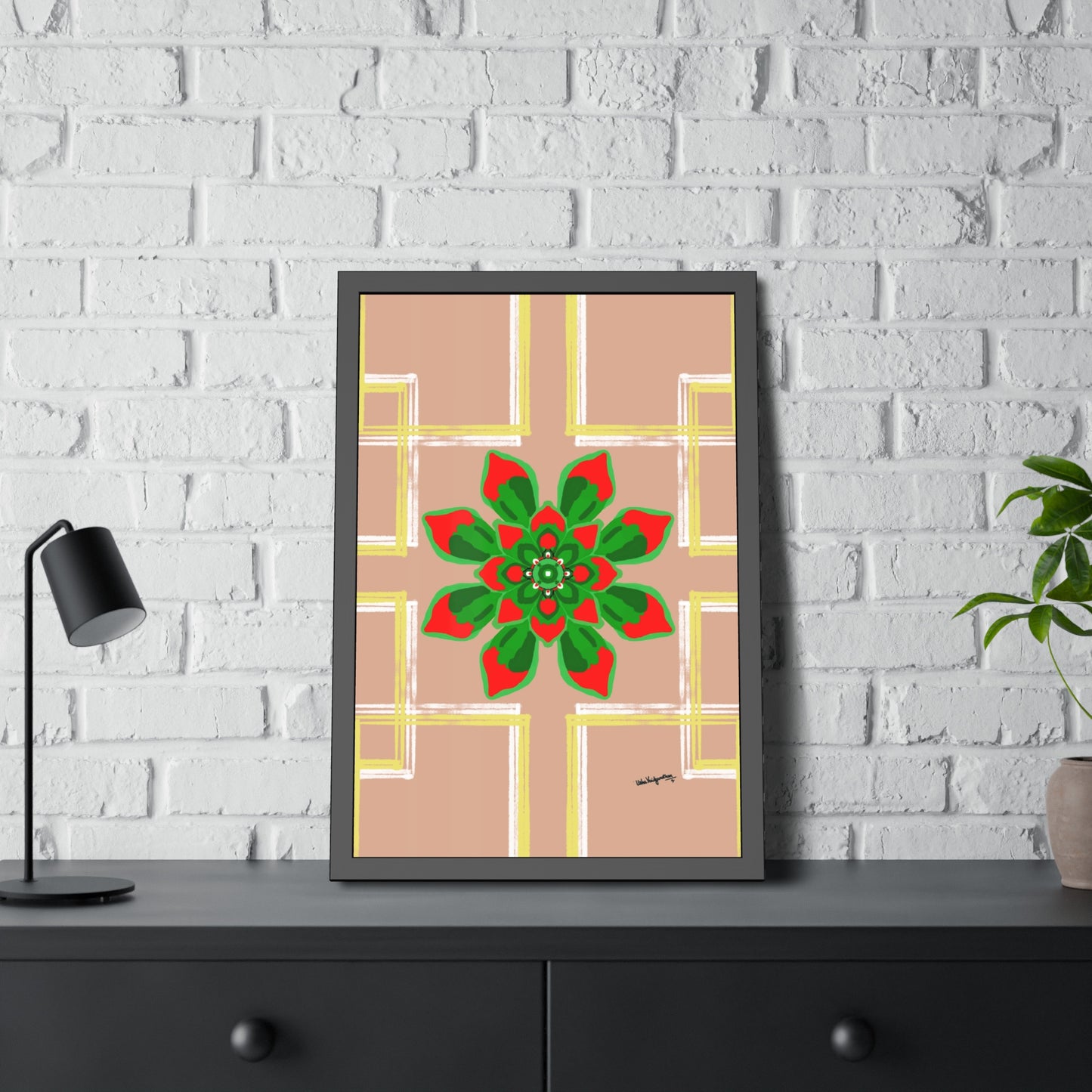 Succulent Radiance - Framed Art