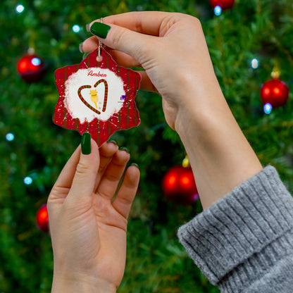 Customised Kitty Ceramic Ornament (Star,Circle,Heart,Snowflake)