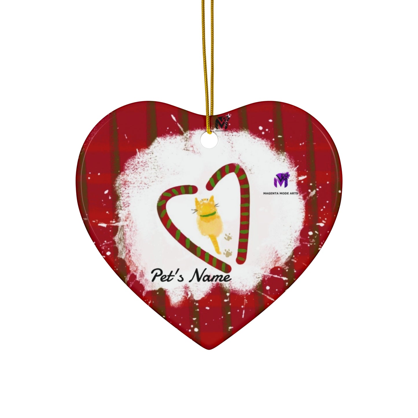 Customised Kitty Ceramic Ornament (Star,Circle,Heart,Snowflake)