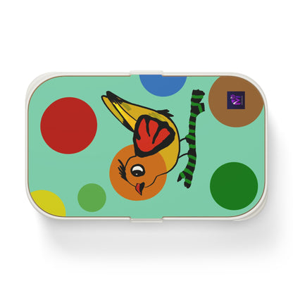 Bento Lunch Box - Dotted and Feathered print