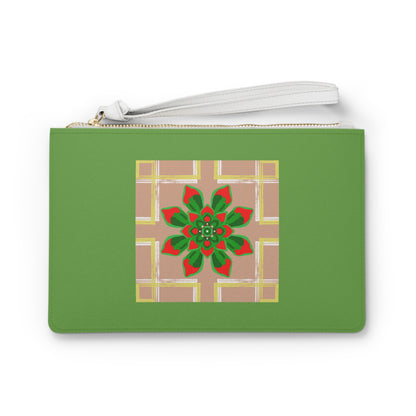 Clutch Bag -Vegan Leather - Festive Art print