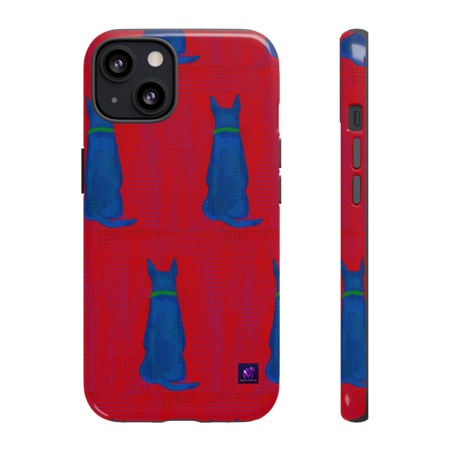 Phone Case -35 Phone Models- Dog loves grids