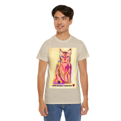 Unisex Heavy Cotton Tee - Cat Gaze print