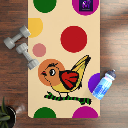 Rubber Yoga Mat - Dotted and feathered print