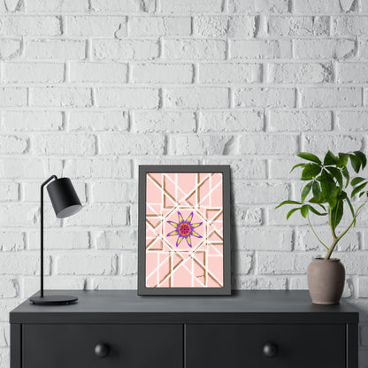 Peach and flower -Framed Art