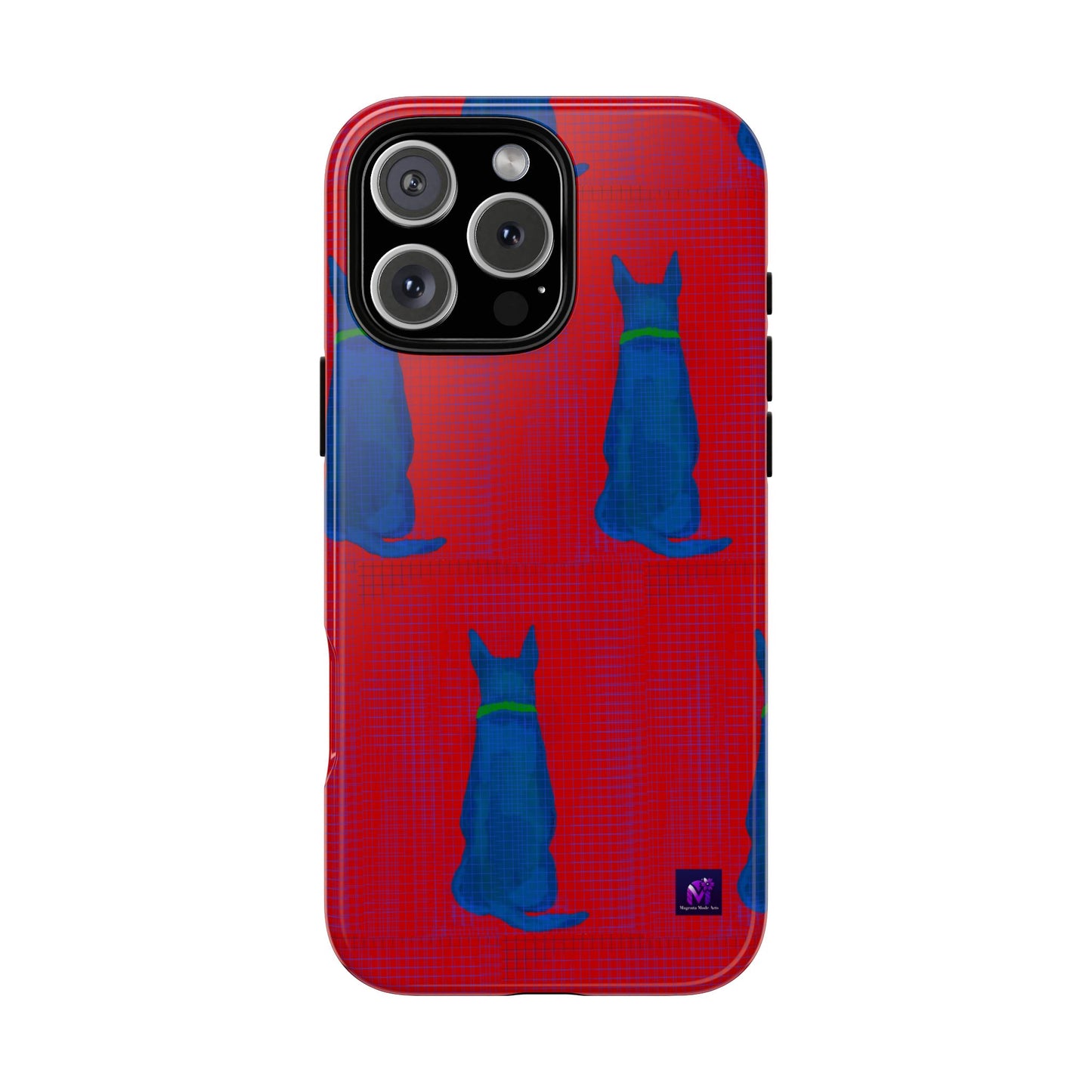 Phone Case -35 Phone Models- Dog loves grids