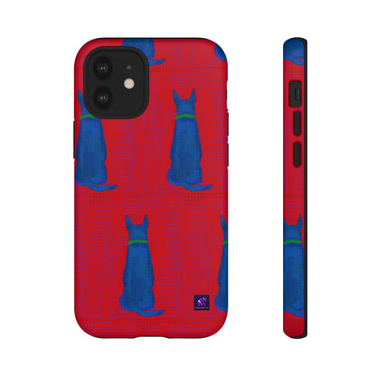 Phone Case -35 Phone Models- Dog loves grids