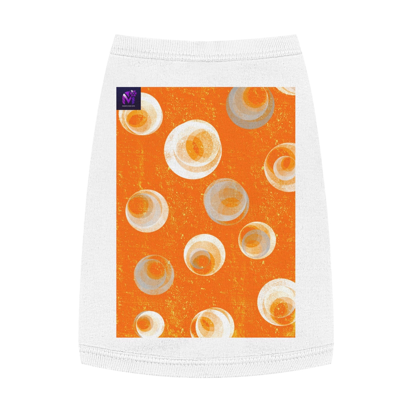 Designer Pet Tank Top - Orange Bubbles