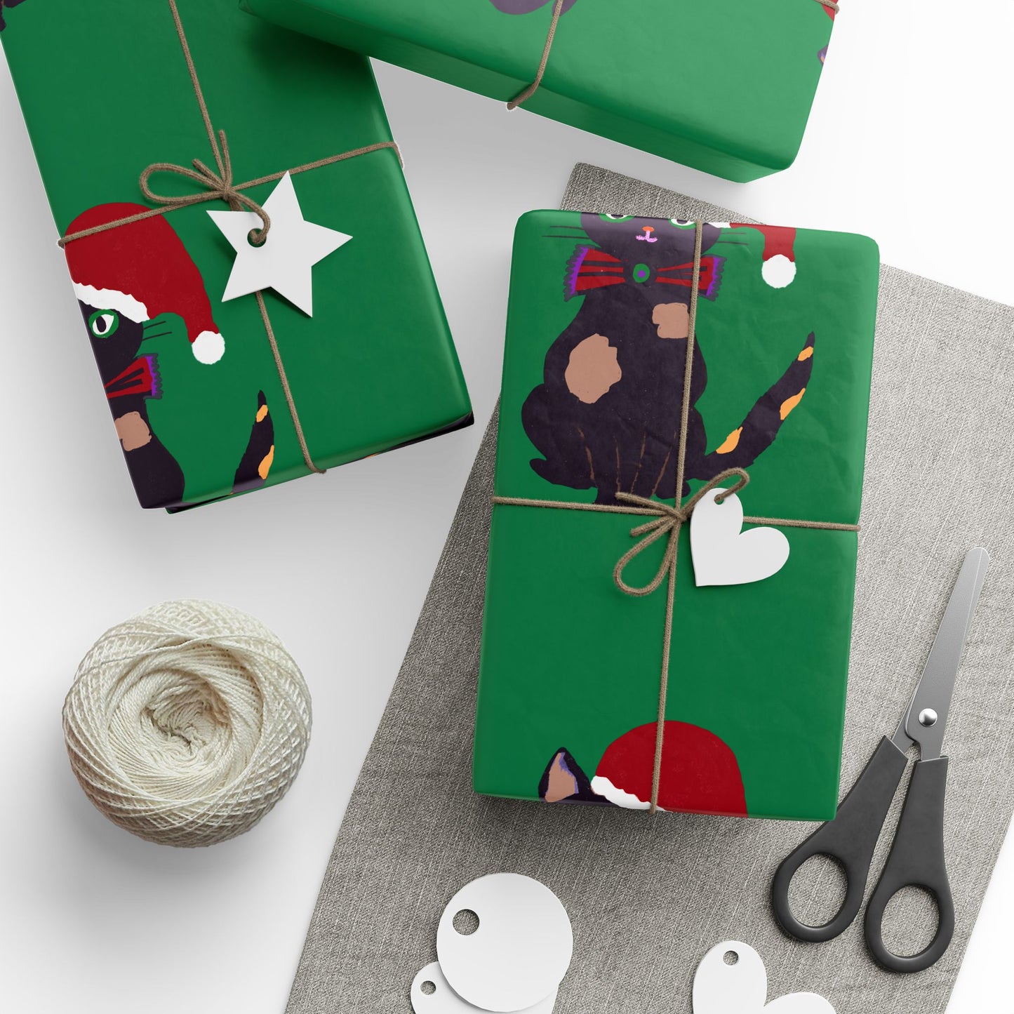 Gift Wrapping Papers - Santa Cat