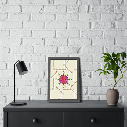 UV Magenta flower -Framed Art