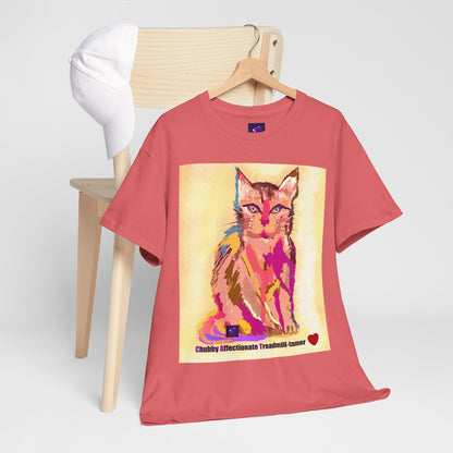 Unisex Heavy Cotton Tee - Cat Gaze print