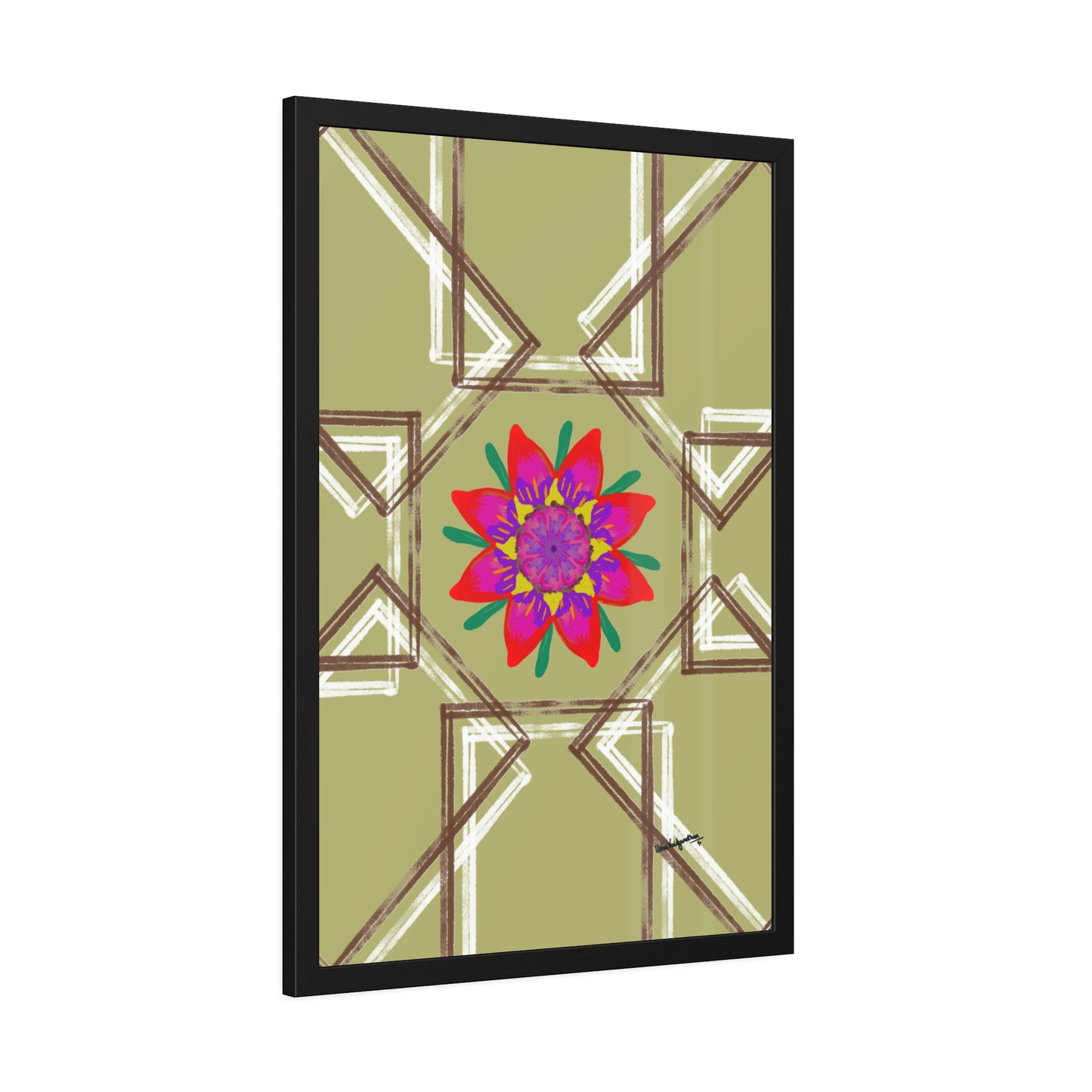 Moss Flower - Framed Art