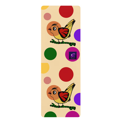 Rubber Yoga Mat - Dotted and feathered print