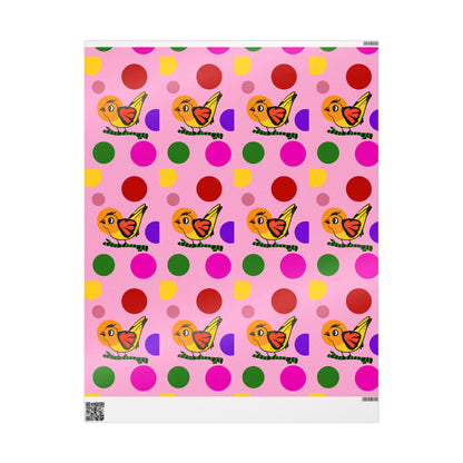 Gift Wrapping Papers-Chirpy Cheer wrap pink