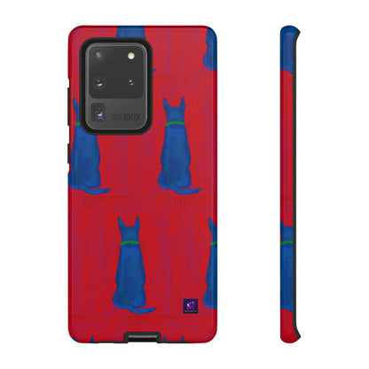 Phone Case -35 Phone Models- Dog loves grids