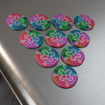 Fish Kolam Magnets Australia - Magenta Mode Arts (Set of 10)