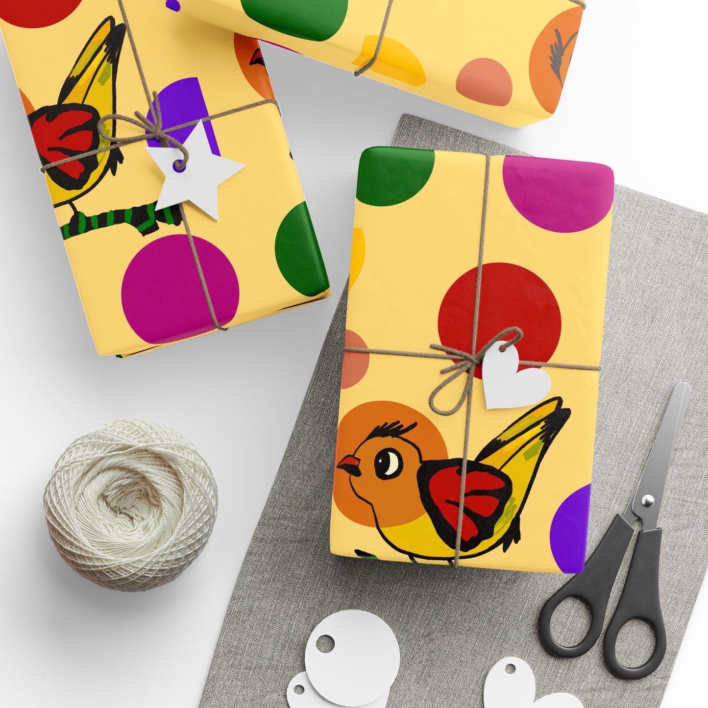 Gift Wrapping Papers - Chirp and cheer yellow