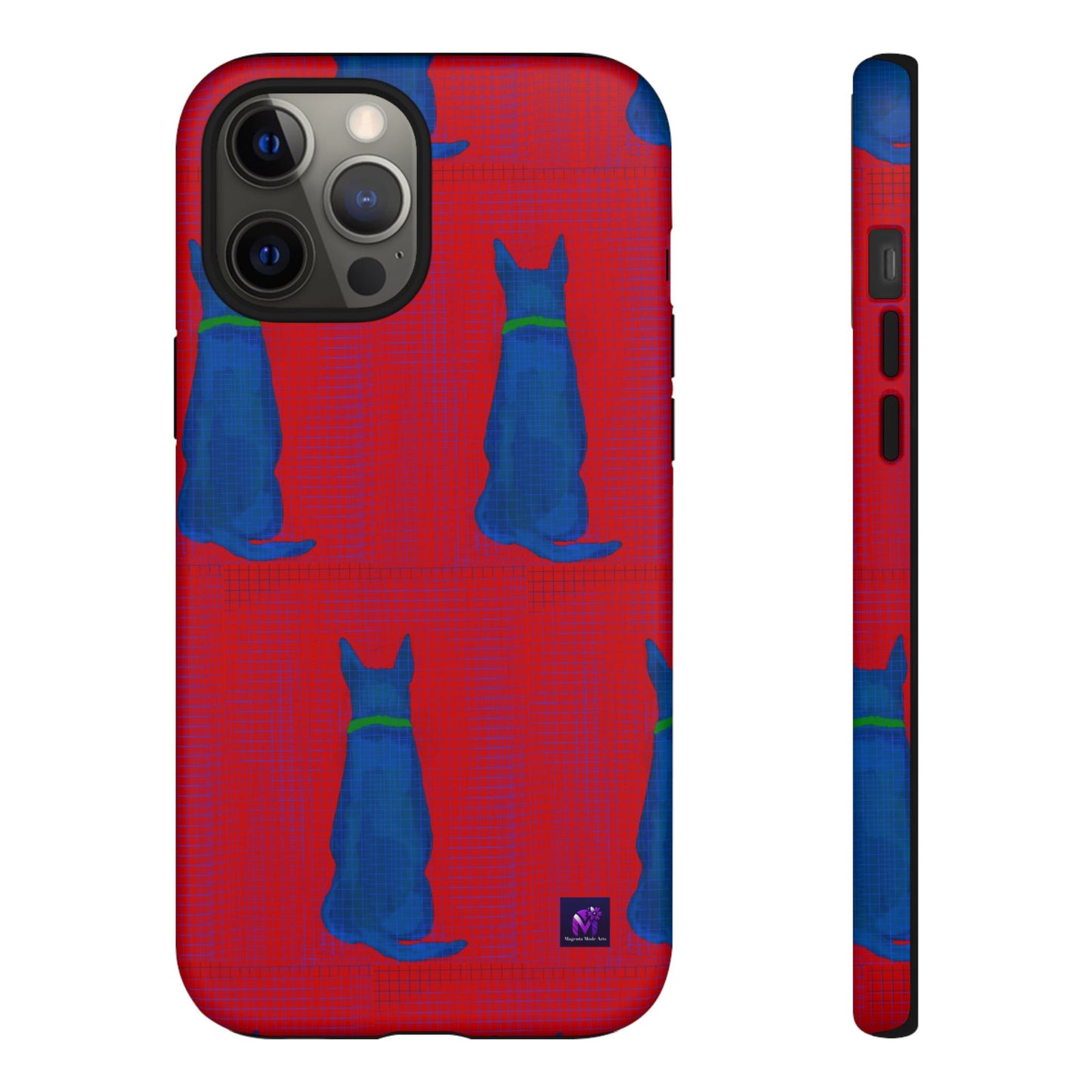 Phone Case -35 Phone Models- Dog loves grids