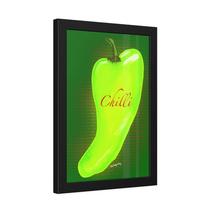 Fluorescent Chilli - Framed Art