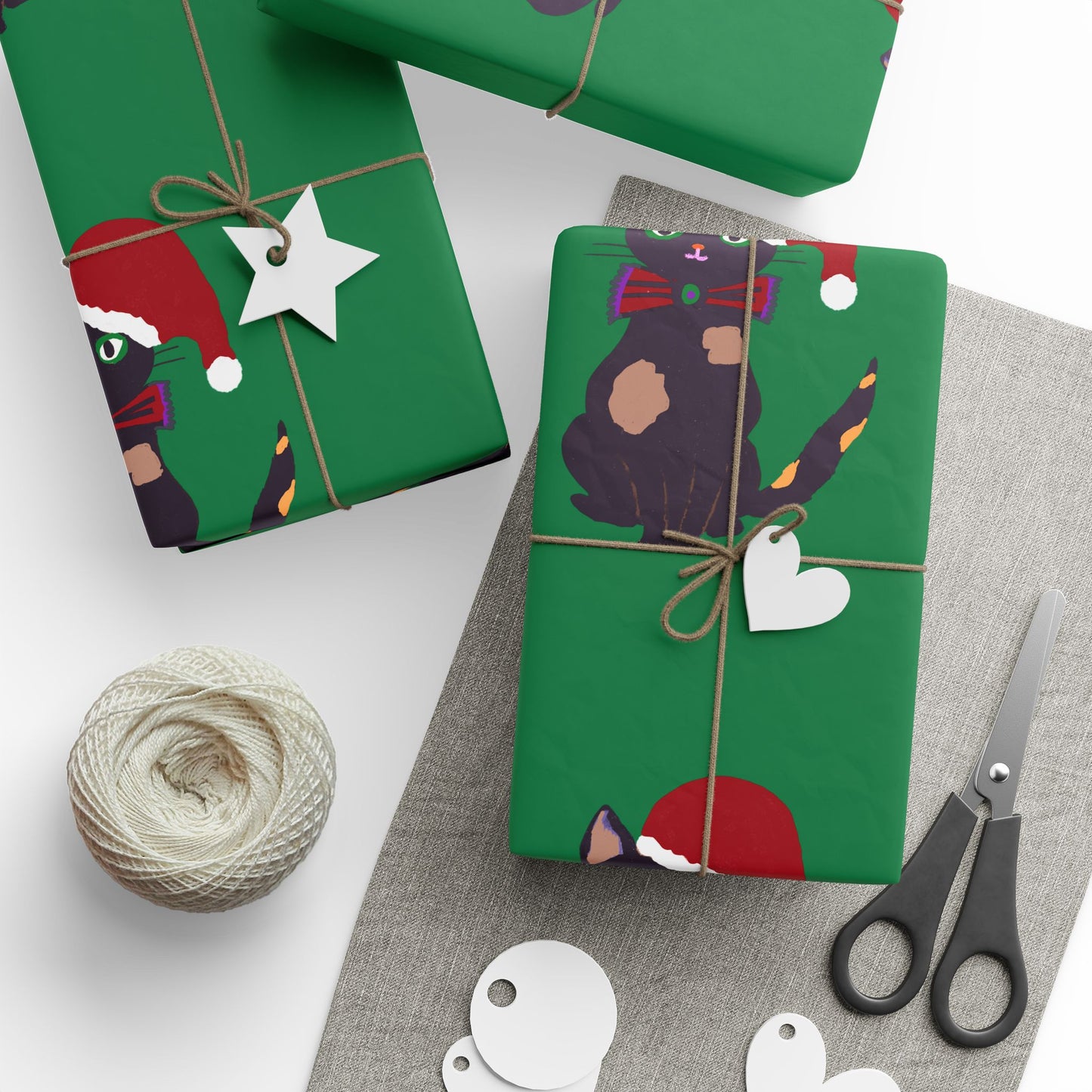 Gift Wrapping Papers - Santa Cat