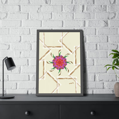 UV Magenta flower -Framed Art