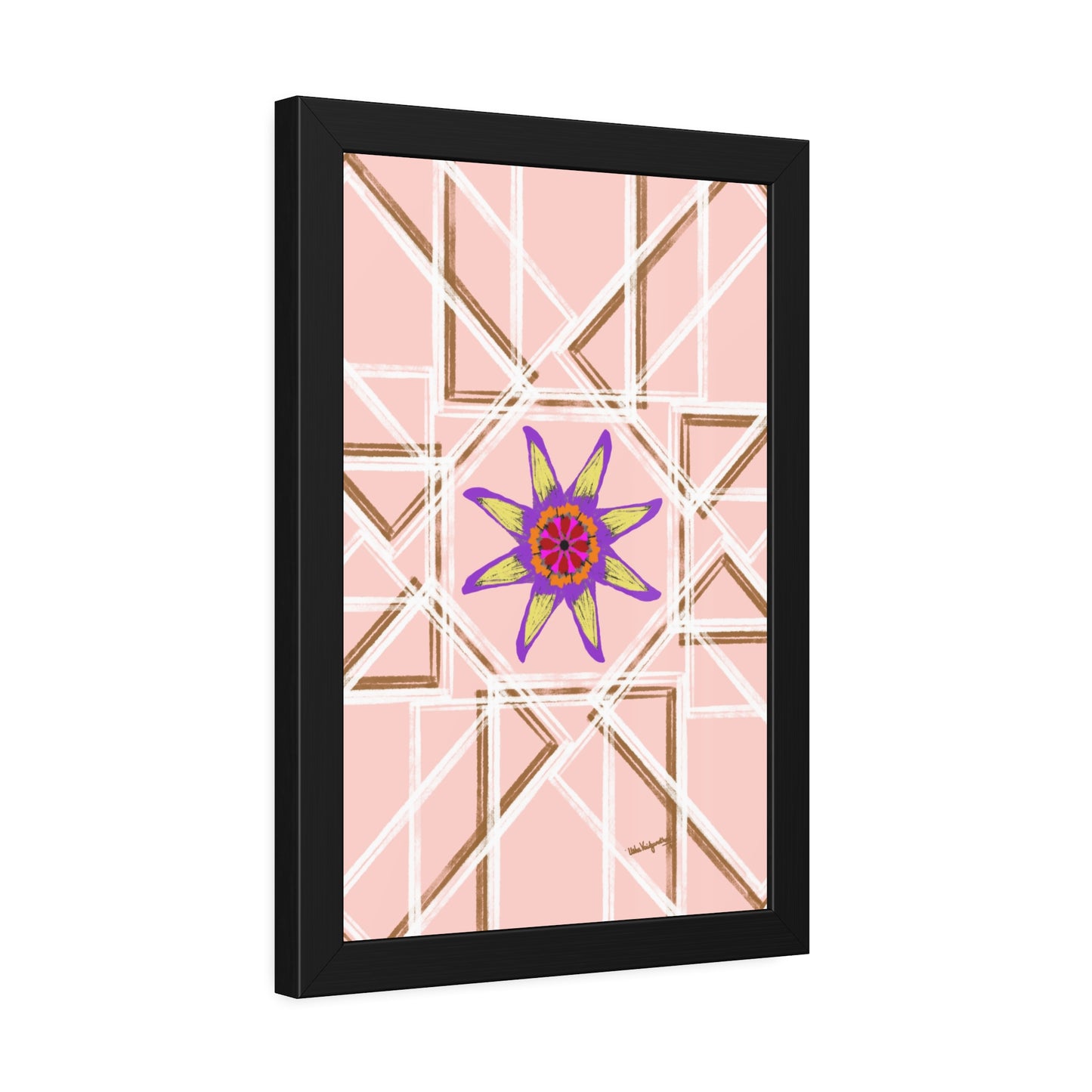 Peach and flower -Framed Art