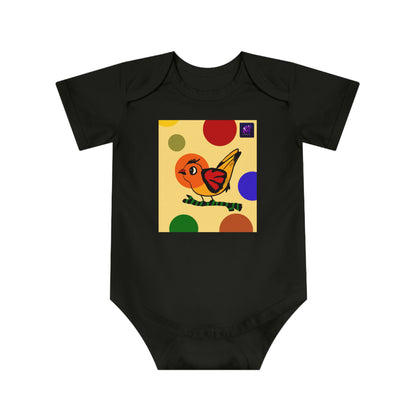 Baby Short Sleeve Bodysuit -Dotted and Feathered edition