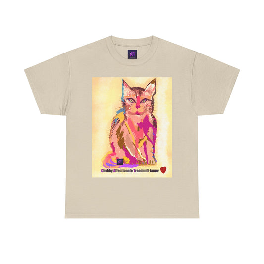 Unisex Heavy Cotton Tee - Cat Gaze print