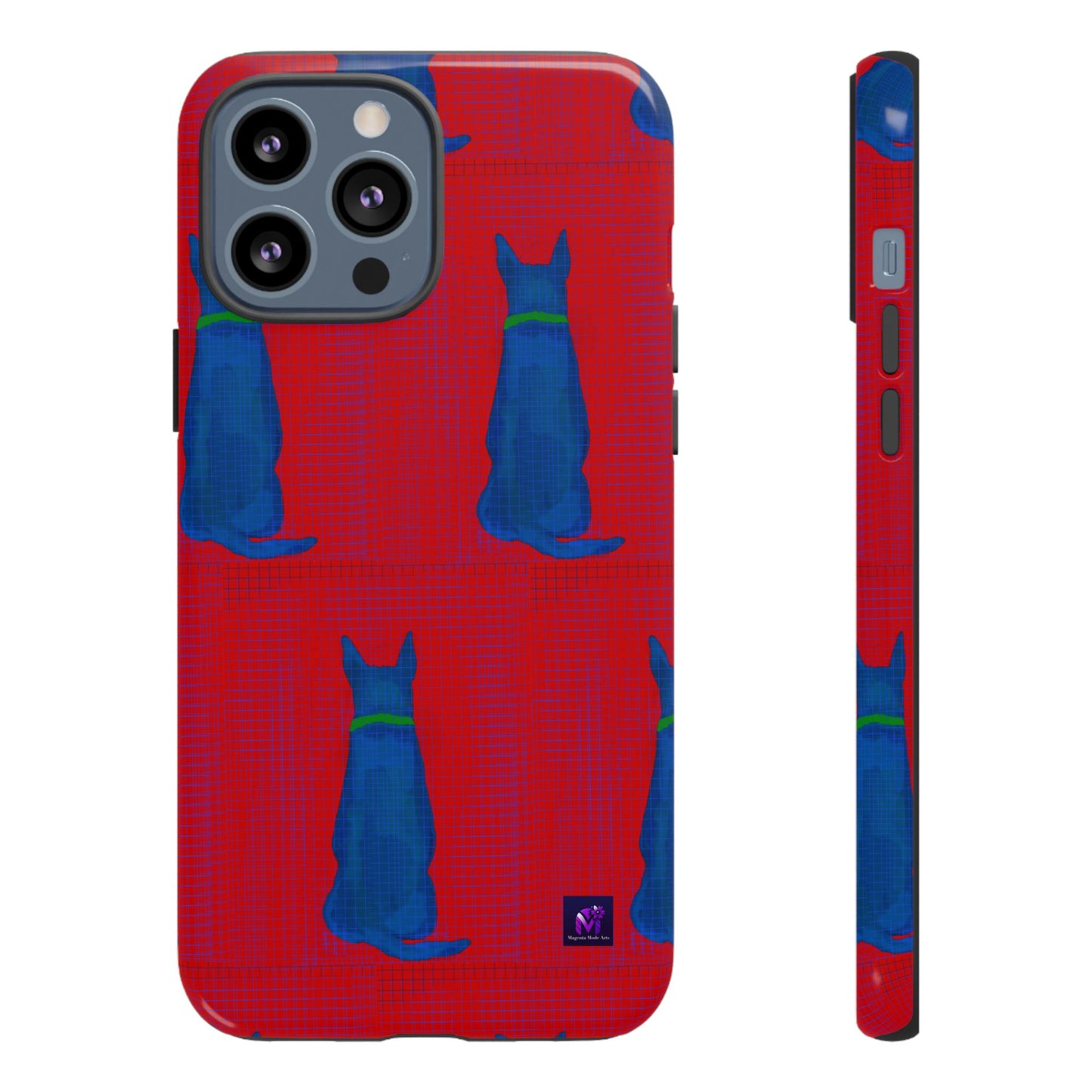 Phone Case -35 Phone Models- Dog loves grids